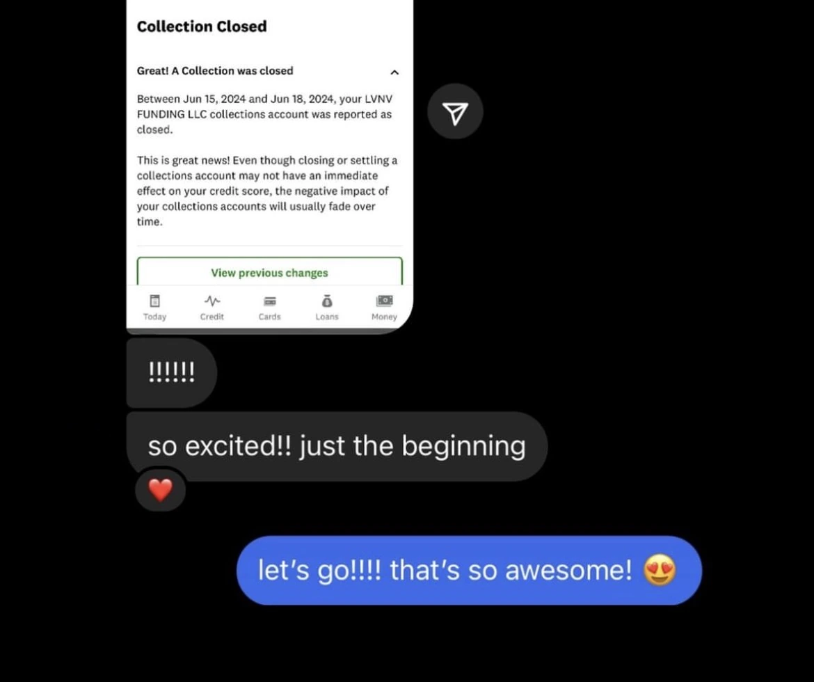 Client message — collection deleted