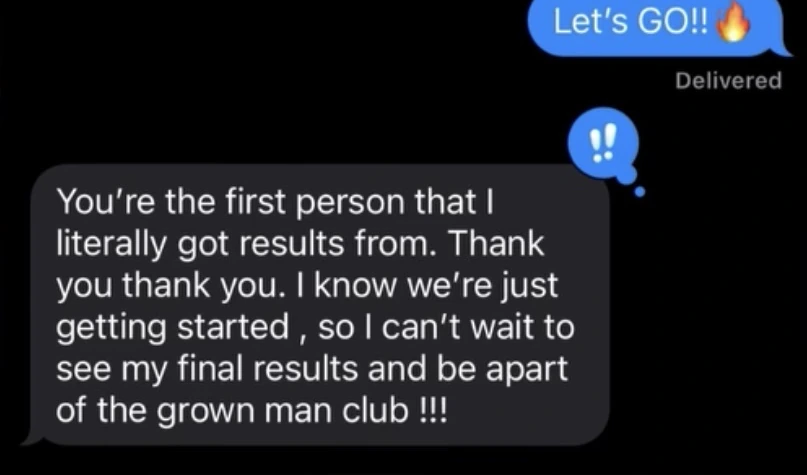 Client message — first results